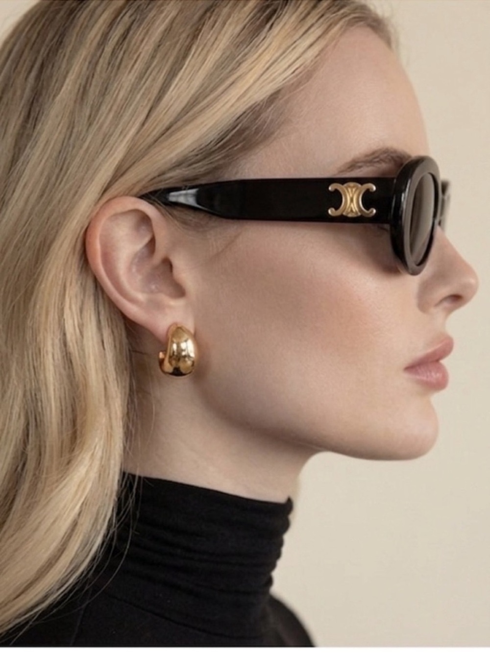 Celine Black Round Sunglasses